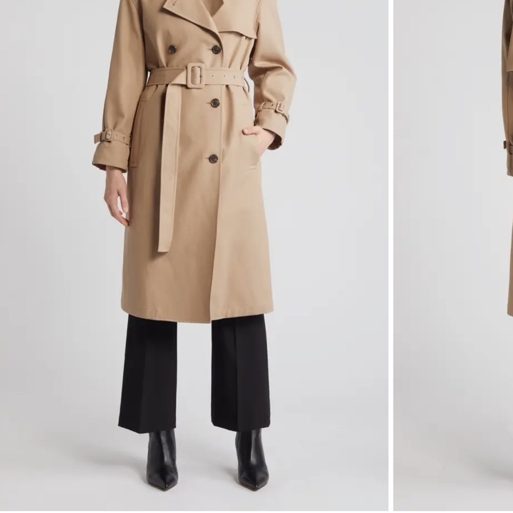 Theory Light Tan Double-Breasted Coat